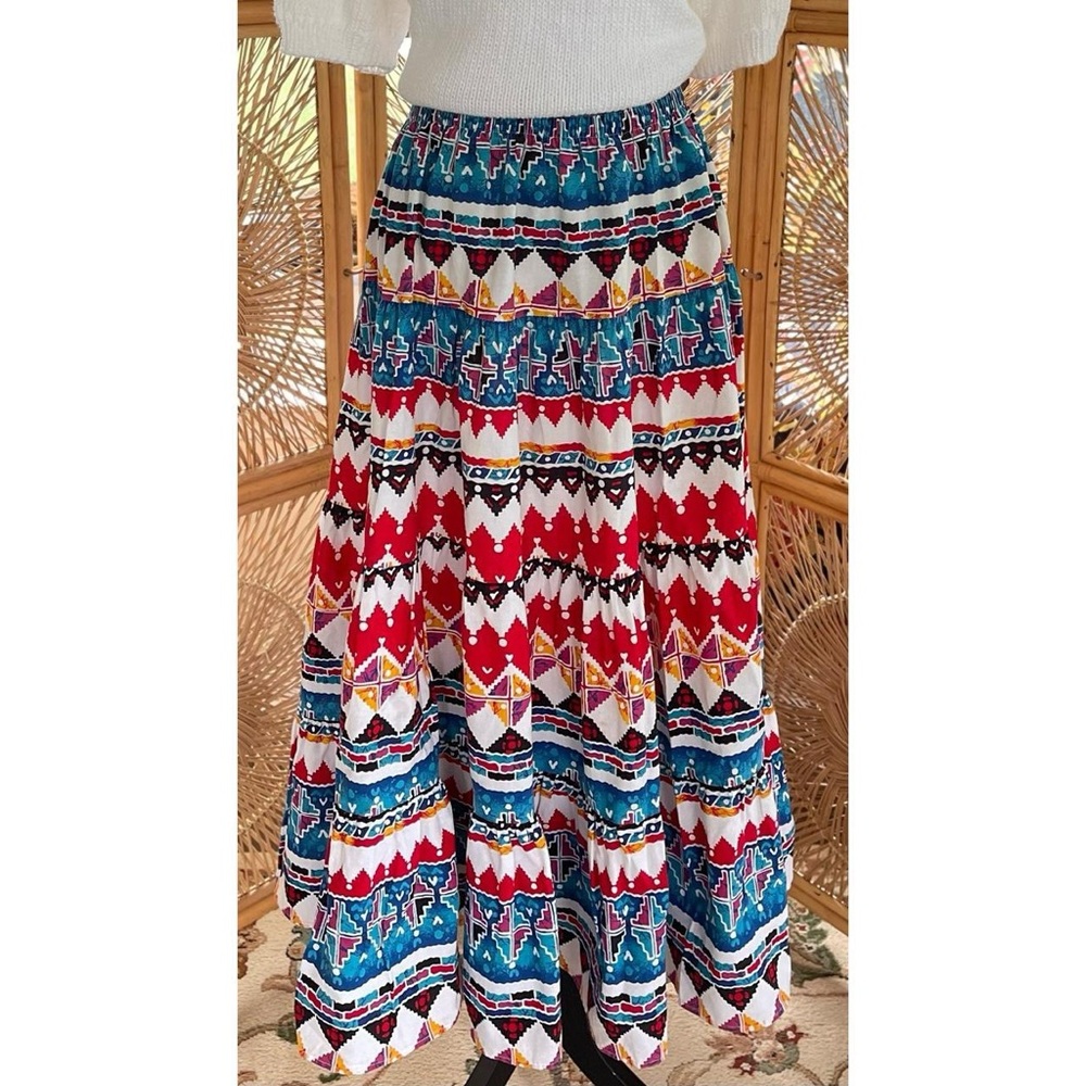 Vintage Kayo California Bright Colorful Hippie Boho Festival Cotton Skirt